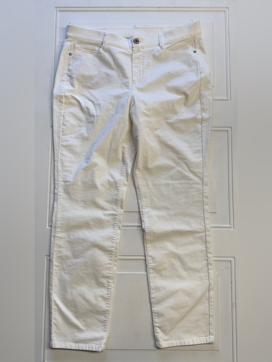 J. Jill Pants - J. Jill Women’s Sz M White Corduroy Cotton Straight Leg Trousers Pants